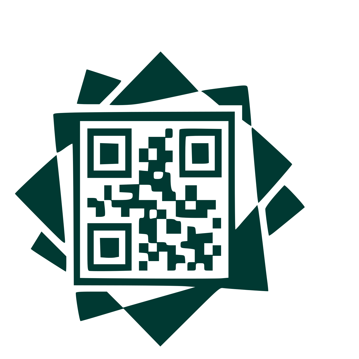 Layered QR Code Logo #003932