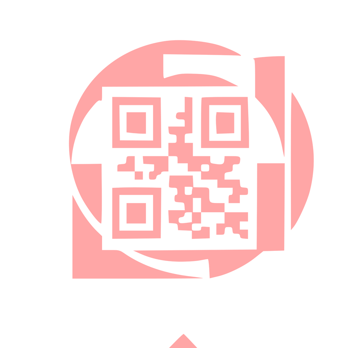 QR Code Circle Logo #ffa6a6