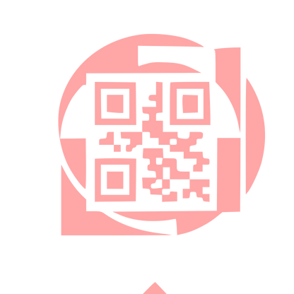 QR Code Circle Logo #ffa6a6