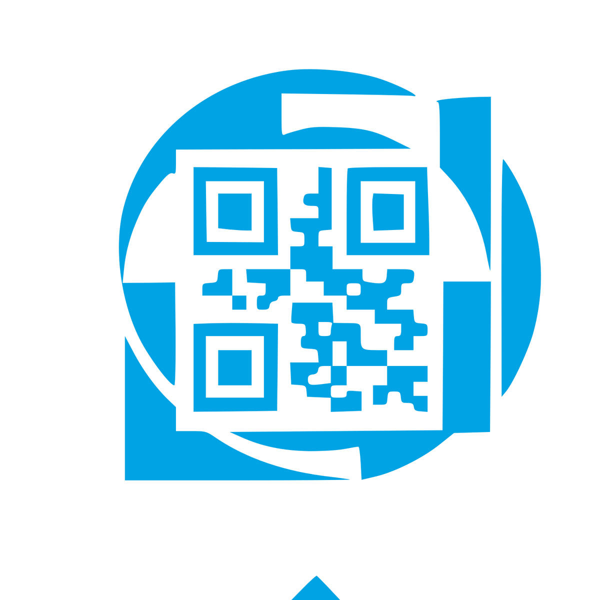 QR Code Circle Logo #00a3e4