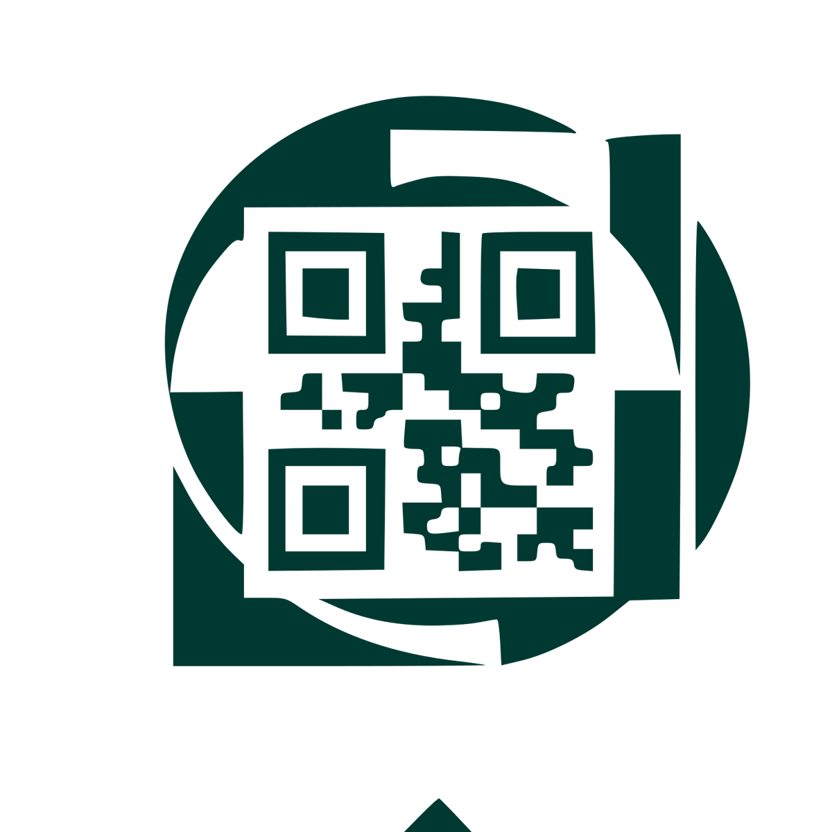 QR Code Circle Logo #003932