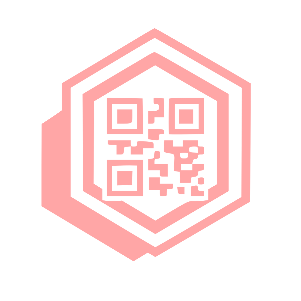 QR Code Hexagon Logo #ffa6a6