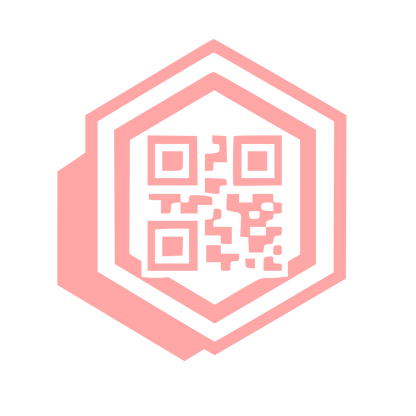 QR Code Hexagon Logo #ffa6a6