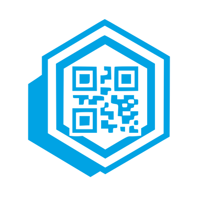 QR Code Hexagon Logo #00a3e4