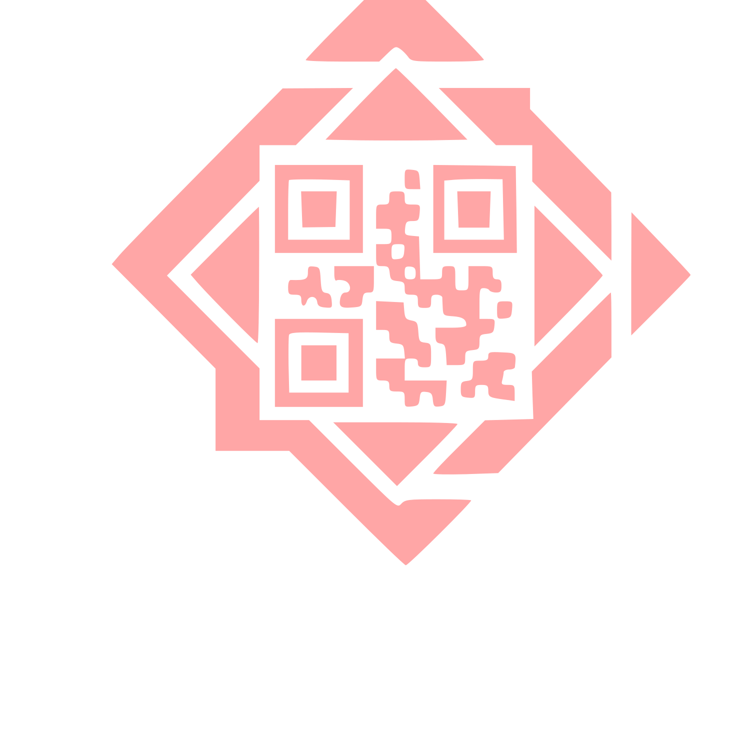 QR Code Diamond Logo #ffa6a6