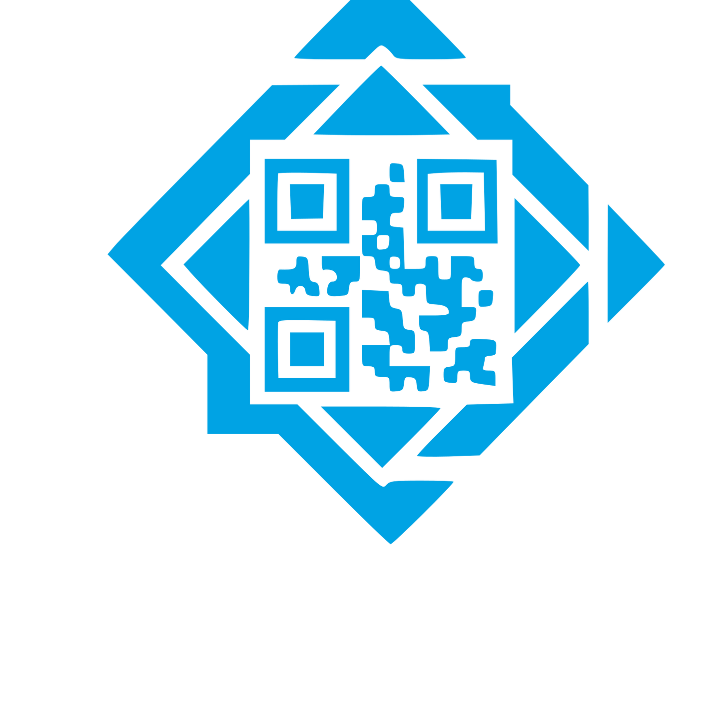 QR Code Diamond Logo #00a3e4