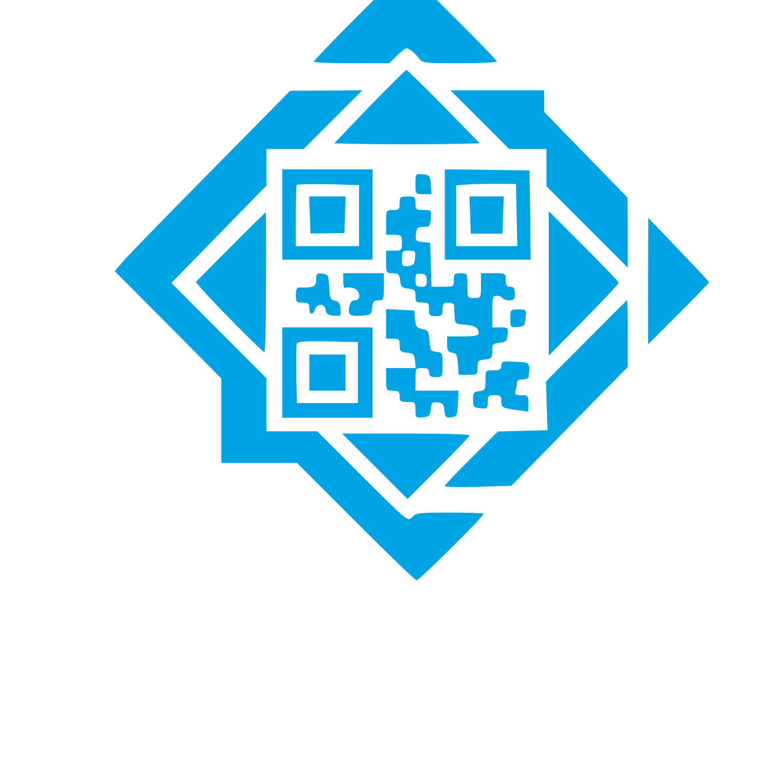 QR Code Diamond Logo #00a3e4