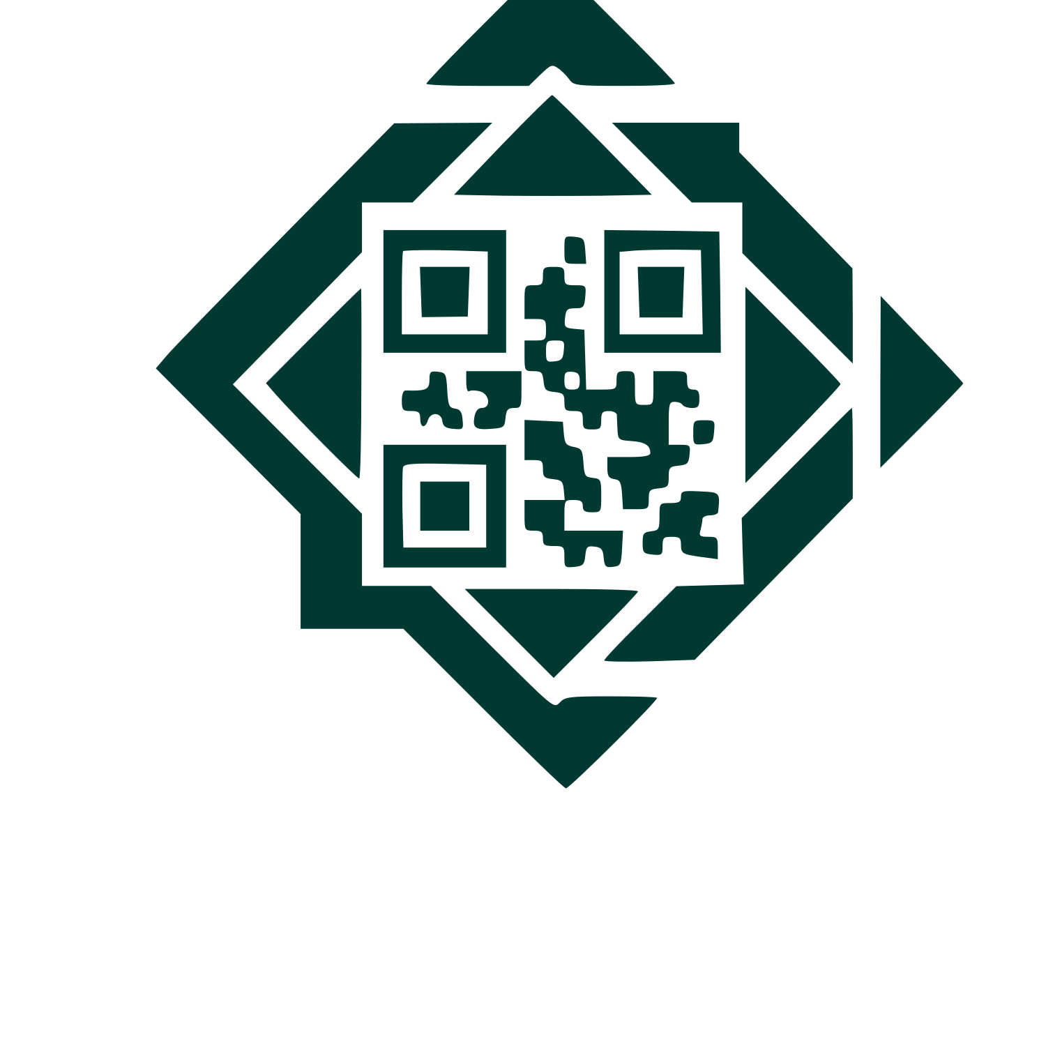 QR Code Diamond Logo #003932
