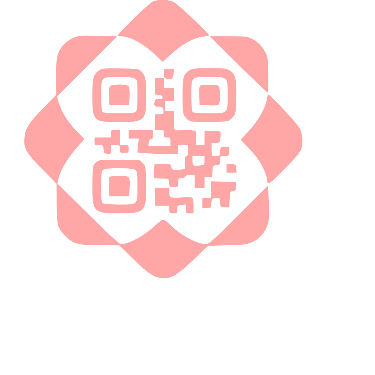 QR Code Emblem Logo #ffa6a6