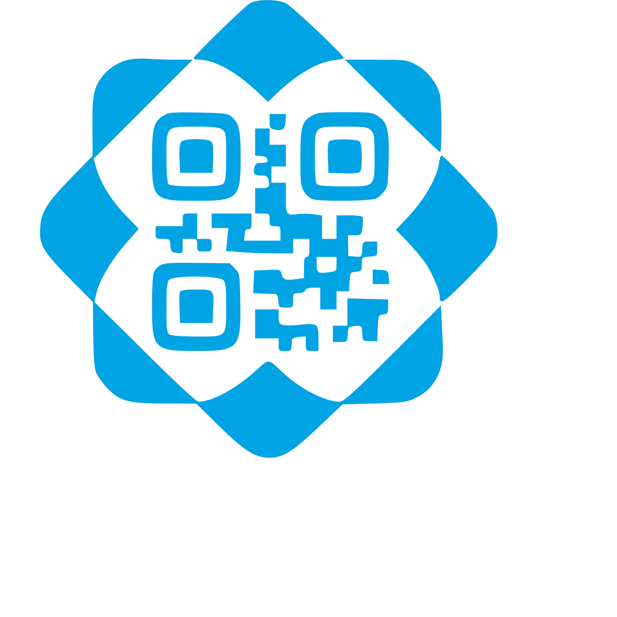 QR Code Emblem Logo #00a3e4