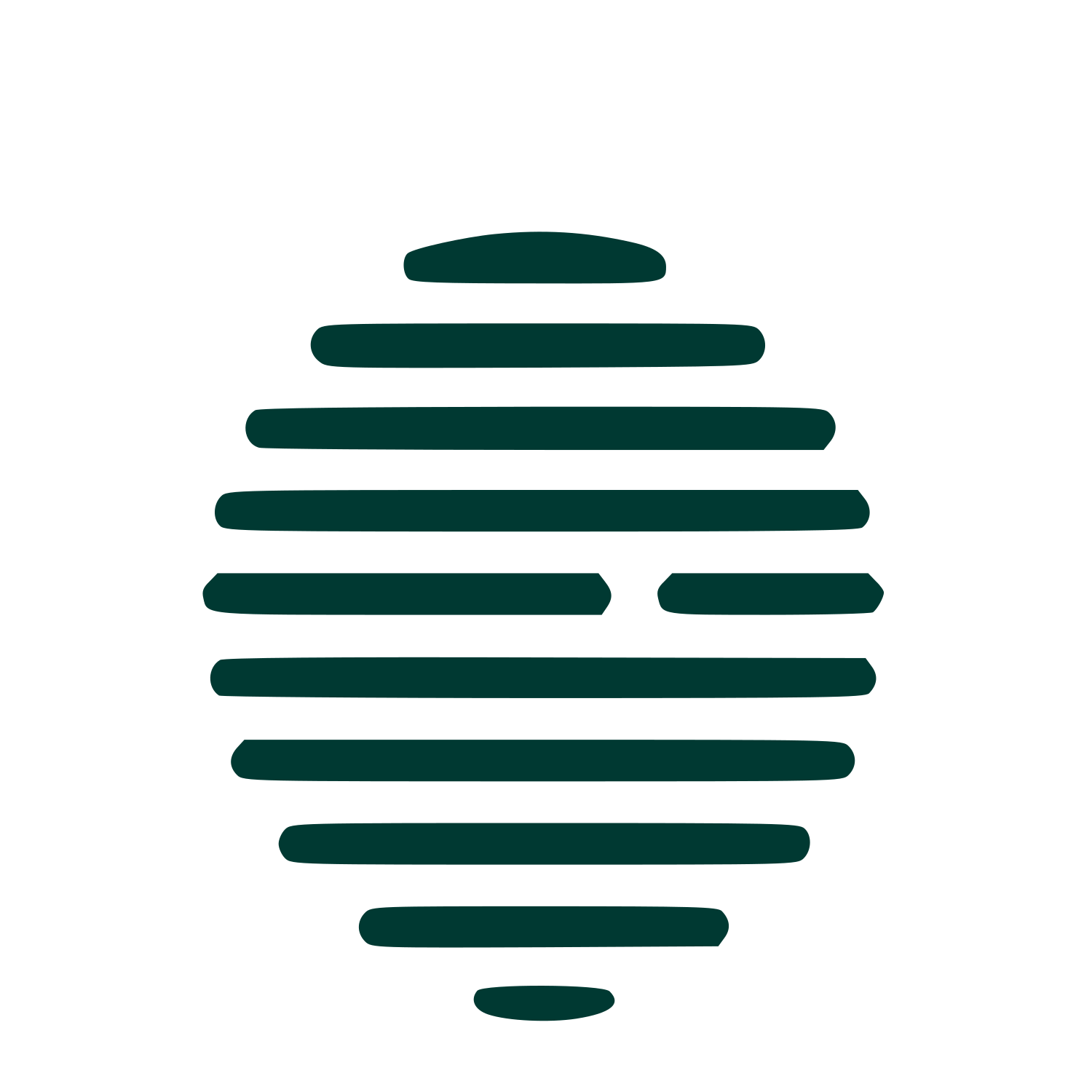 Striped Globe Fingerprint Logo #003932