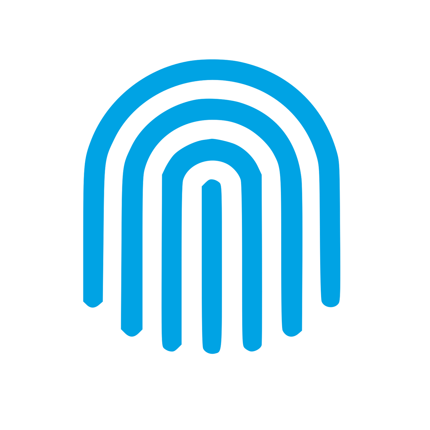 Fingerprint Arch Logo #00a3e4