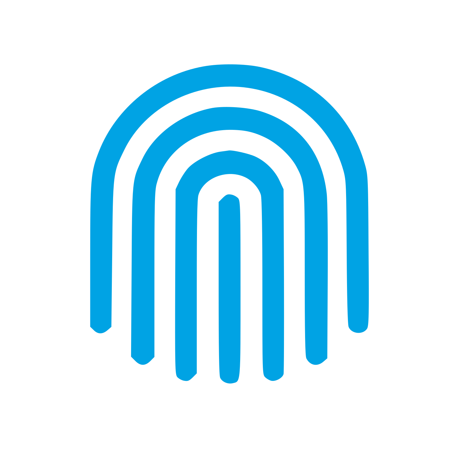 Fingerprint Arch Logo #00a3e4