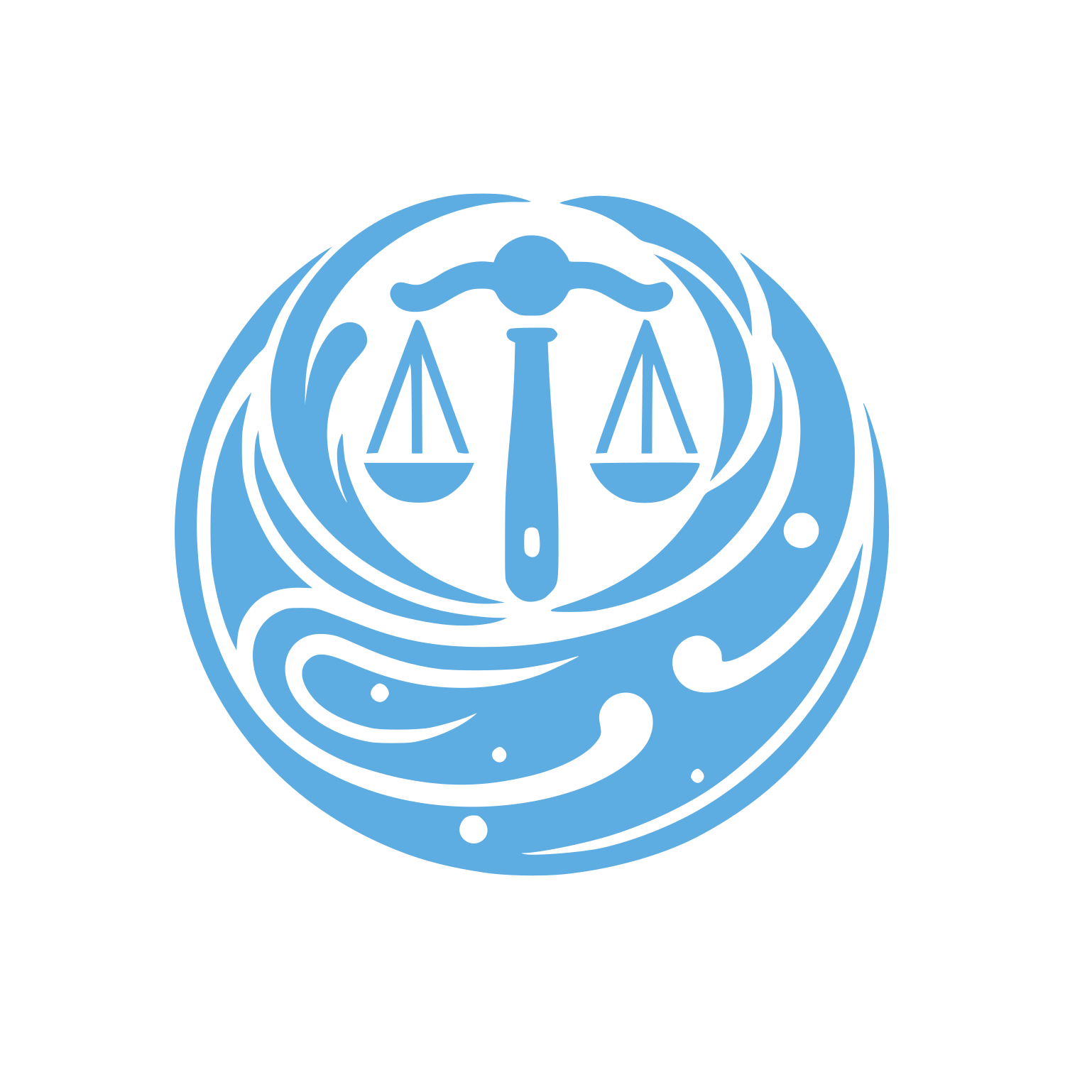 Justice and Harmony Circular Logo #5DADE2
