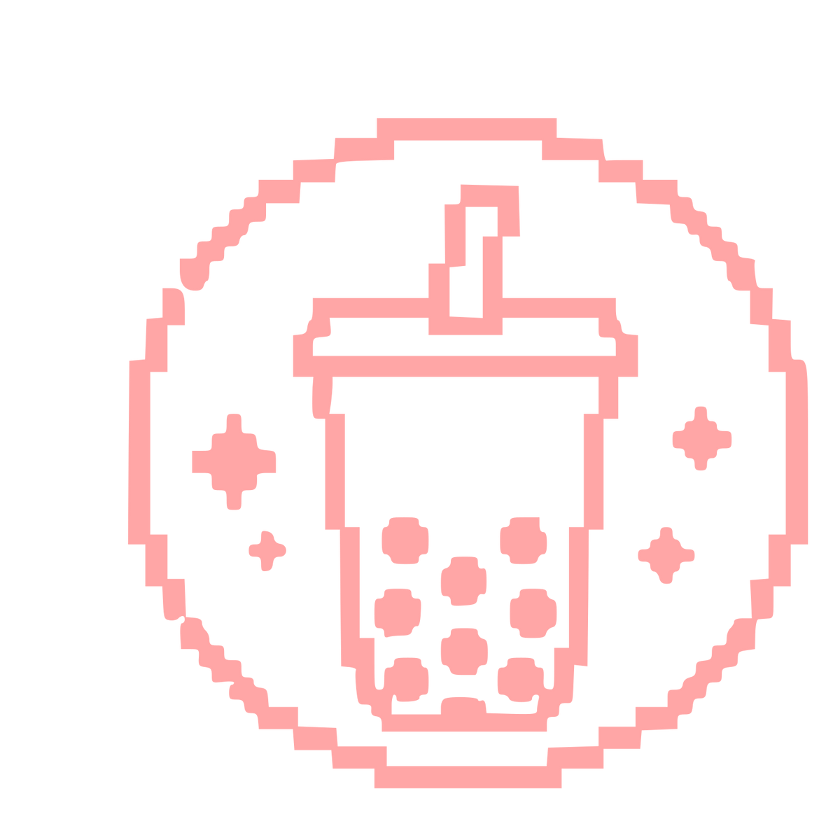 Pixel Bubble Tea Logo #ffa6a6