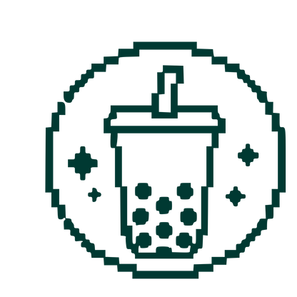 Pixel Bubble Tea Logo #003932