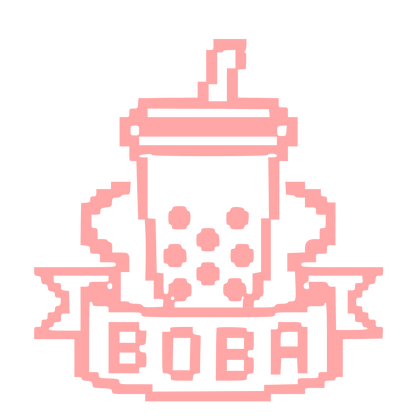 Pixel Boba Tea Logo #ffa6a6