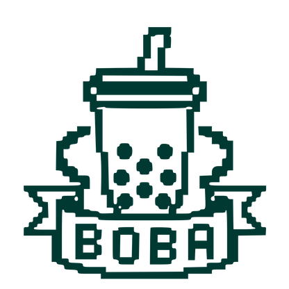 Pixel Boba Tea Logo #003932