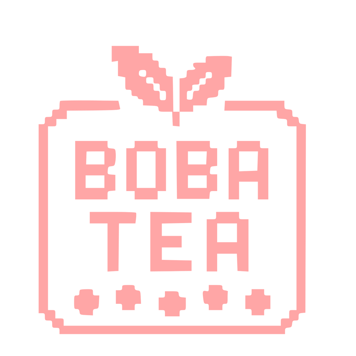 Pixel Boba Tea Logo #ffa6a6
