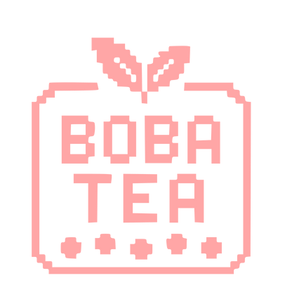 Pixel Boba Tea Logo #ffa6a6