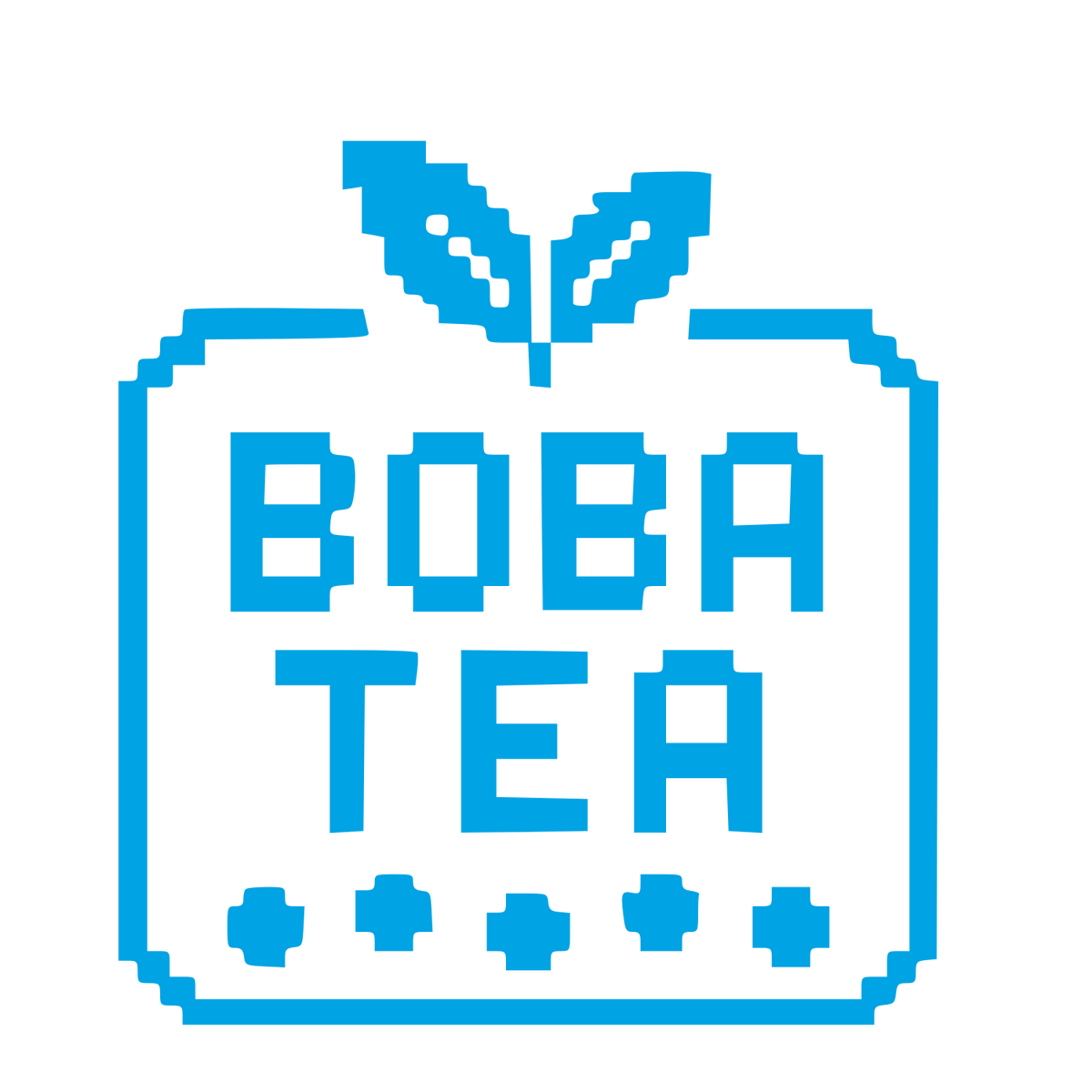 Pixel Boba Tea Logo #00a3e4