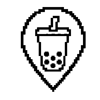 Pixel Bubble Tea Location Logo