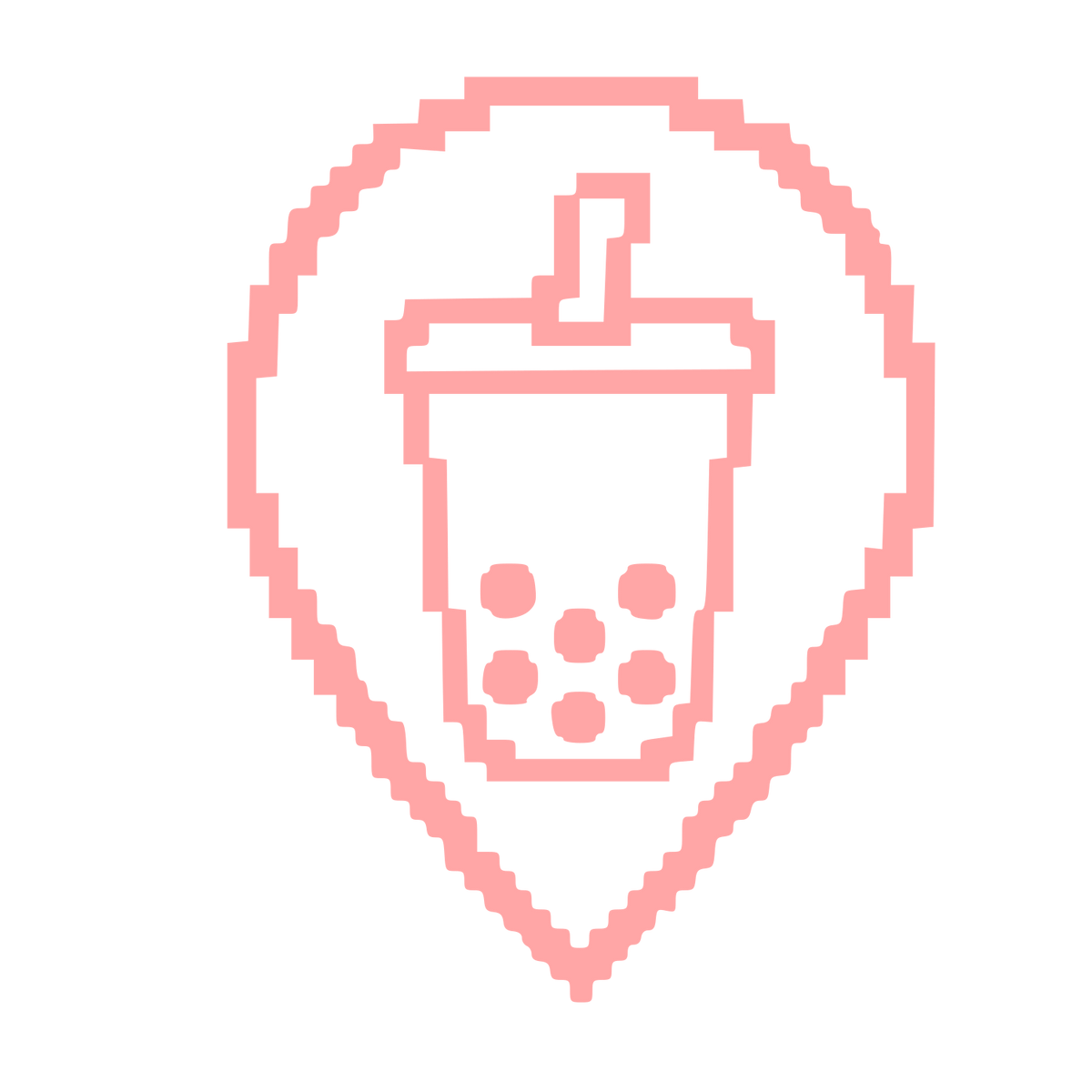 Pixel Bubble Tea Location Logo #ffa6a6