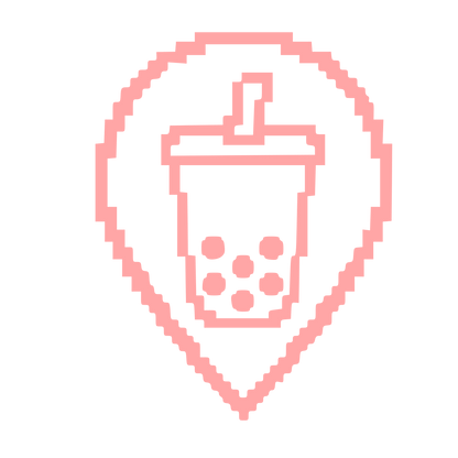 Pixel Bubble Tea Location Logo #ffa6a6