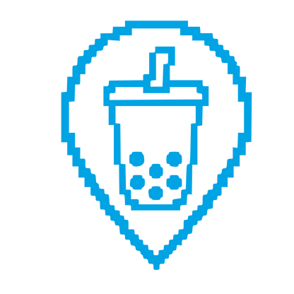 Pixel Bubble Tea Location Logo #00a3e4
