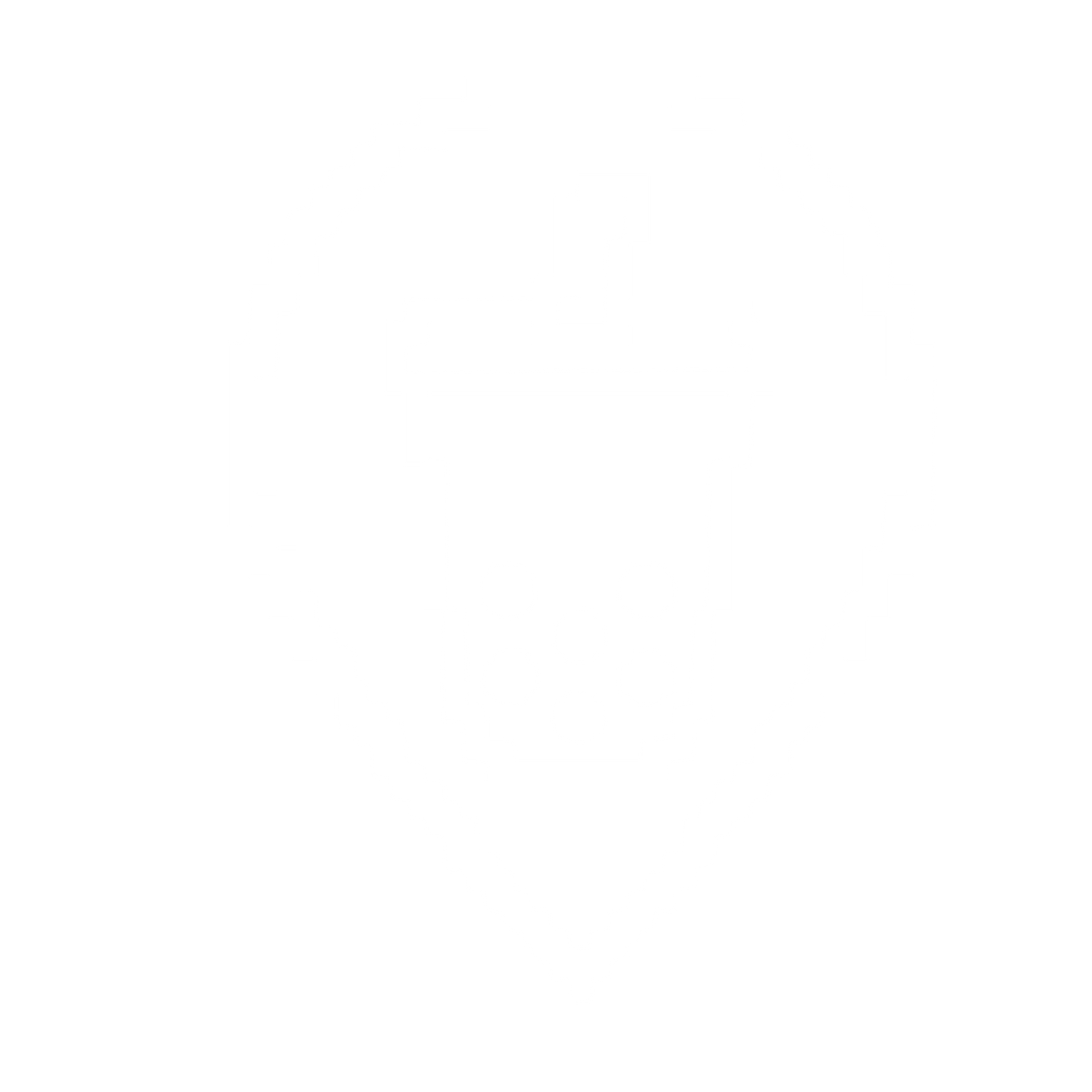 Pixel Bubble Tea Location Logo #ffffff