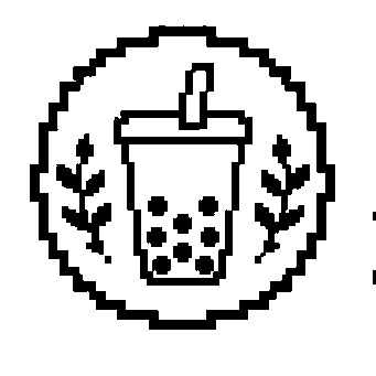 Pixel Bubble Tea Badge Logo