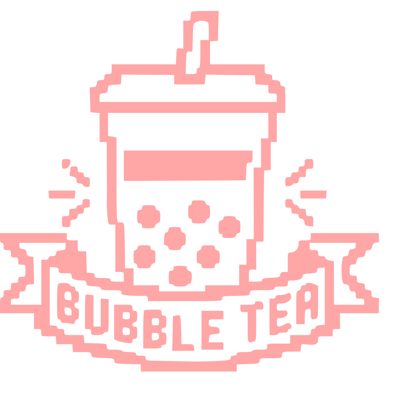 Pixel Bubble Tea Logo #ffa6a6