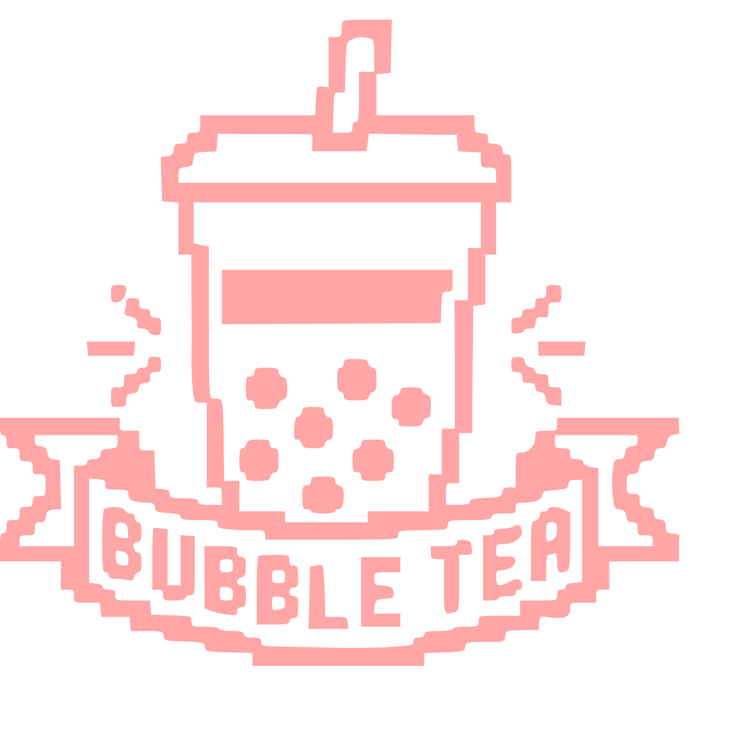 Pixel Bubble Tea Logo #ffa6a6
