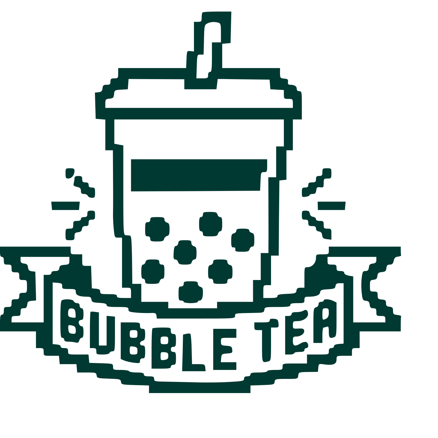 Pixel Bubble Tea Logo #003932