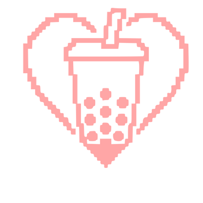 Pixel Bubble Tea Heart Logo #ffa6a6