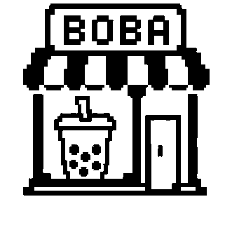 Pixel Boba Tea Shop Logo
