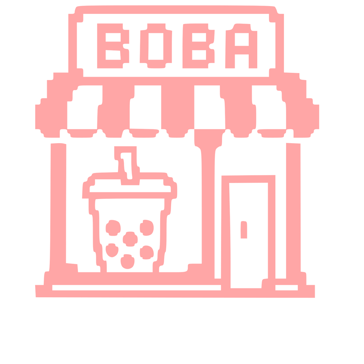 Pixel Boba Tea Shop Logo #ffa6a6