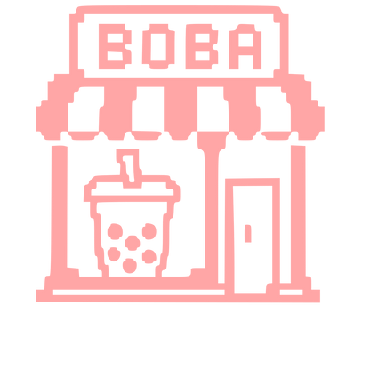 Pixel Boba Tea Shop Logo #ffa6a6