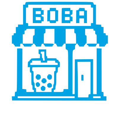 Pixel Boba Tea Shop Logo #00a3e4