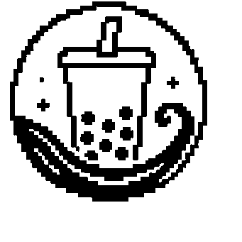 Pixel Bubble Tea Circle Logo