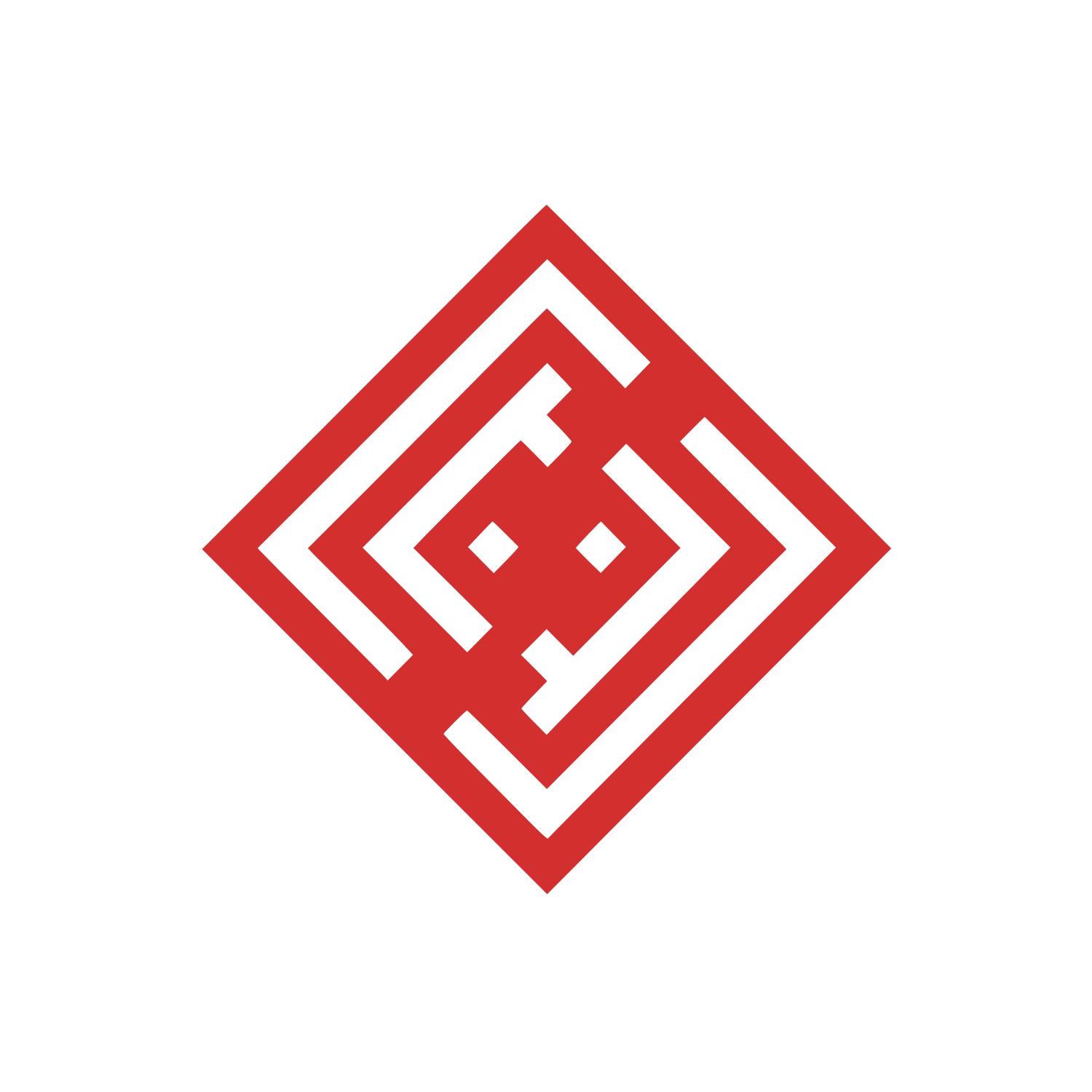Interlocking Maze Pattern Logo #D32F2F