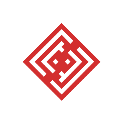 Interlocking Maze Pattern Logo #D32F2F