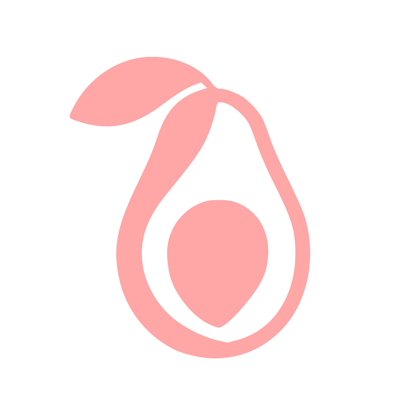 Avocado Half Pictogram Logo #ffa6a6