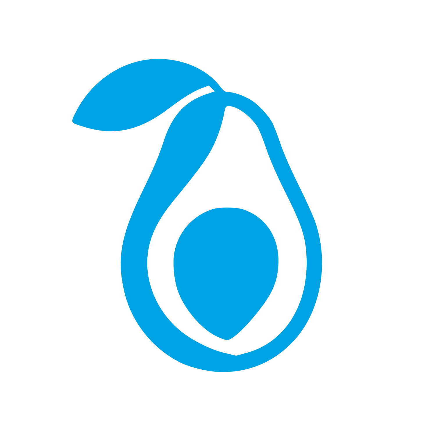 Avocado Half Pictogram Logo #00a3e4