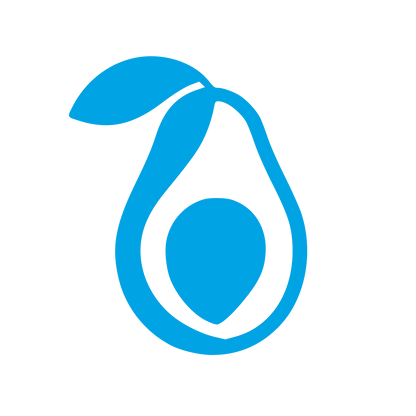Avocado Half Pictogram Logo #00a3e4