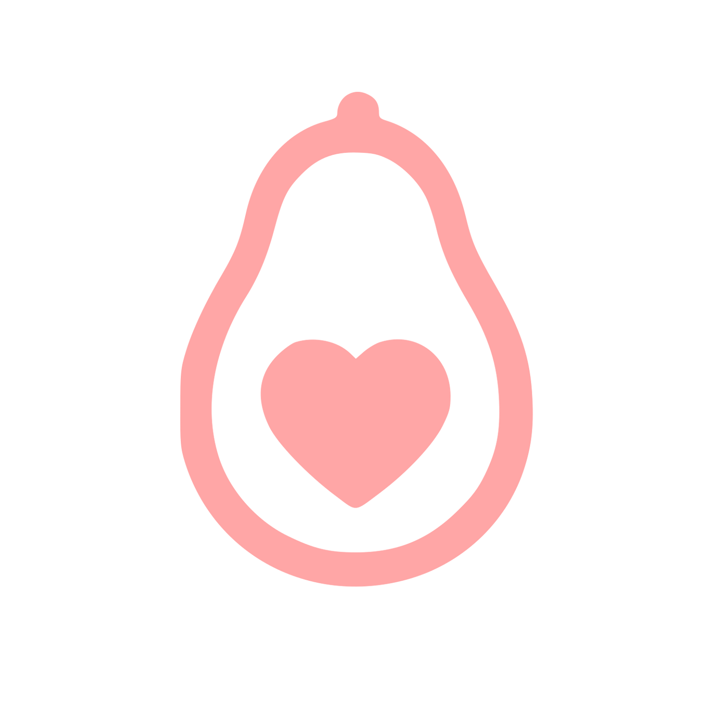 Avocado Heart Logo #ffa6a6