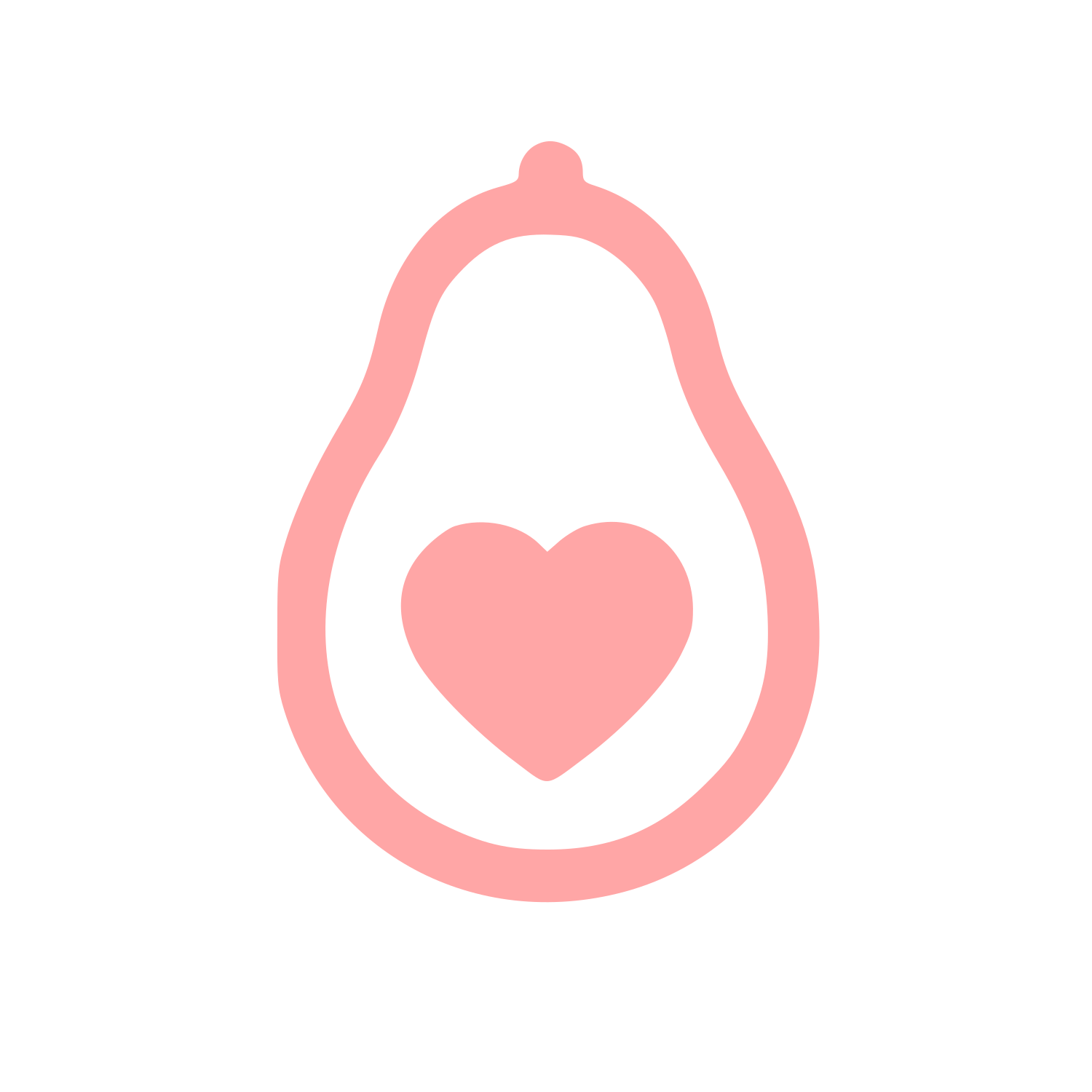 Avocado Heart Logo #ffa6a6