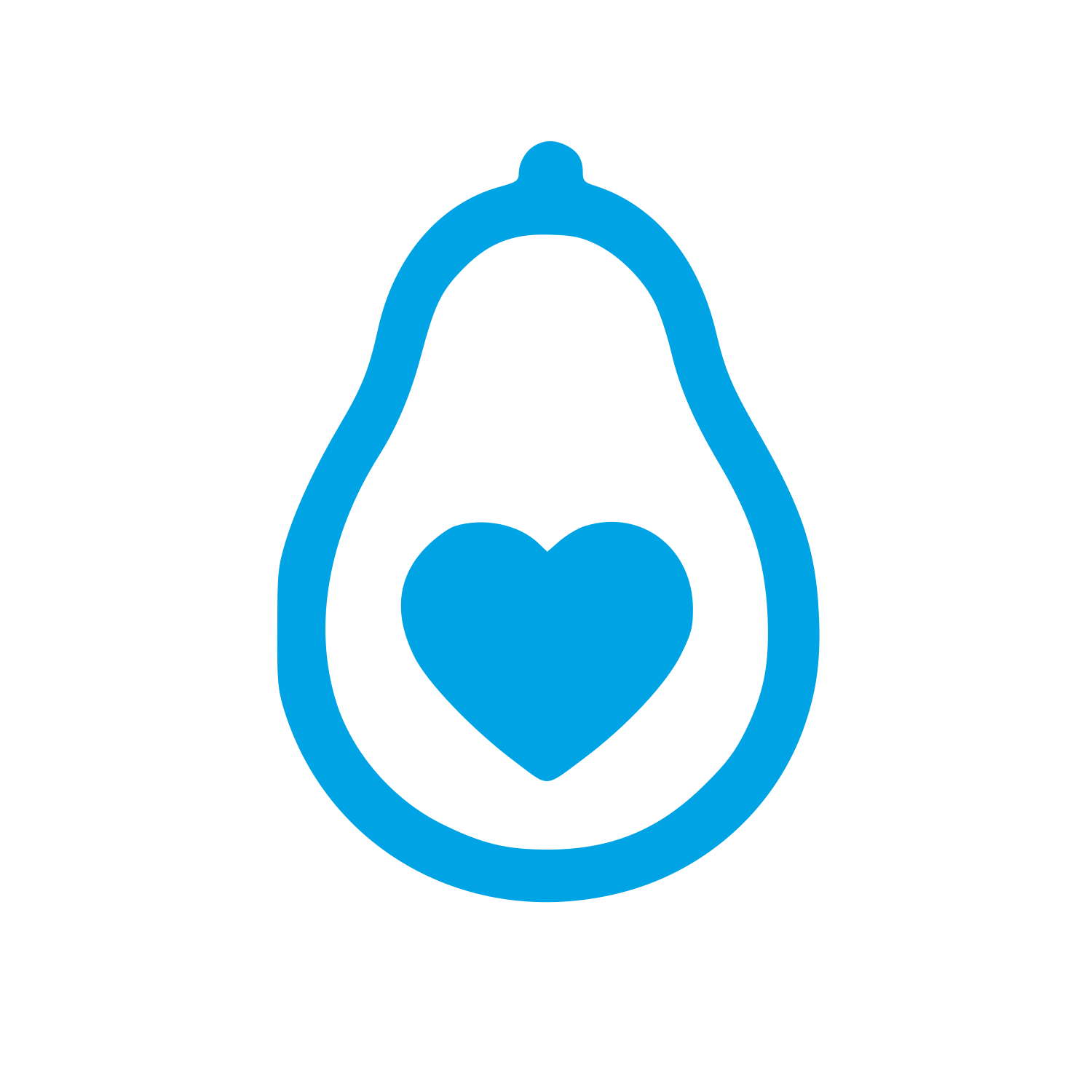 Avocado Heart Logo #00a3e4