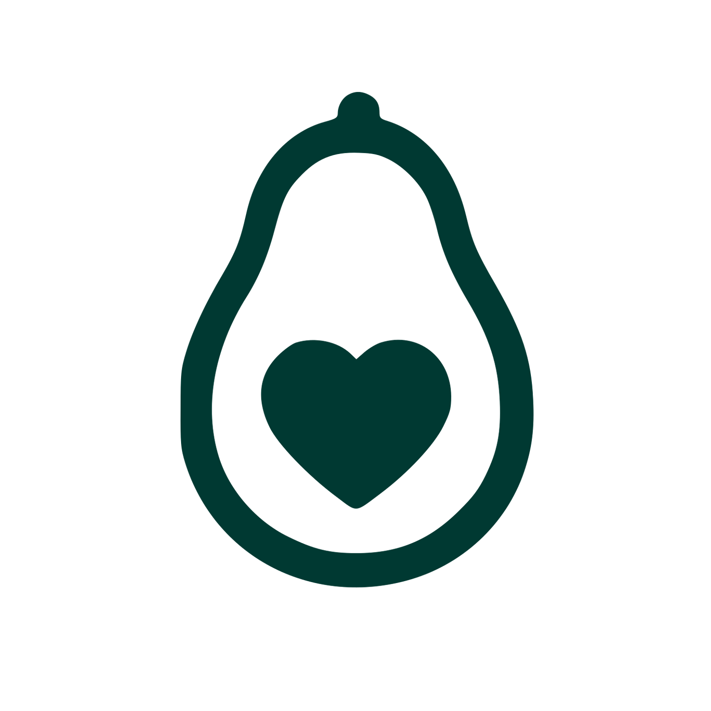 Avocado Heart Logo #003932