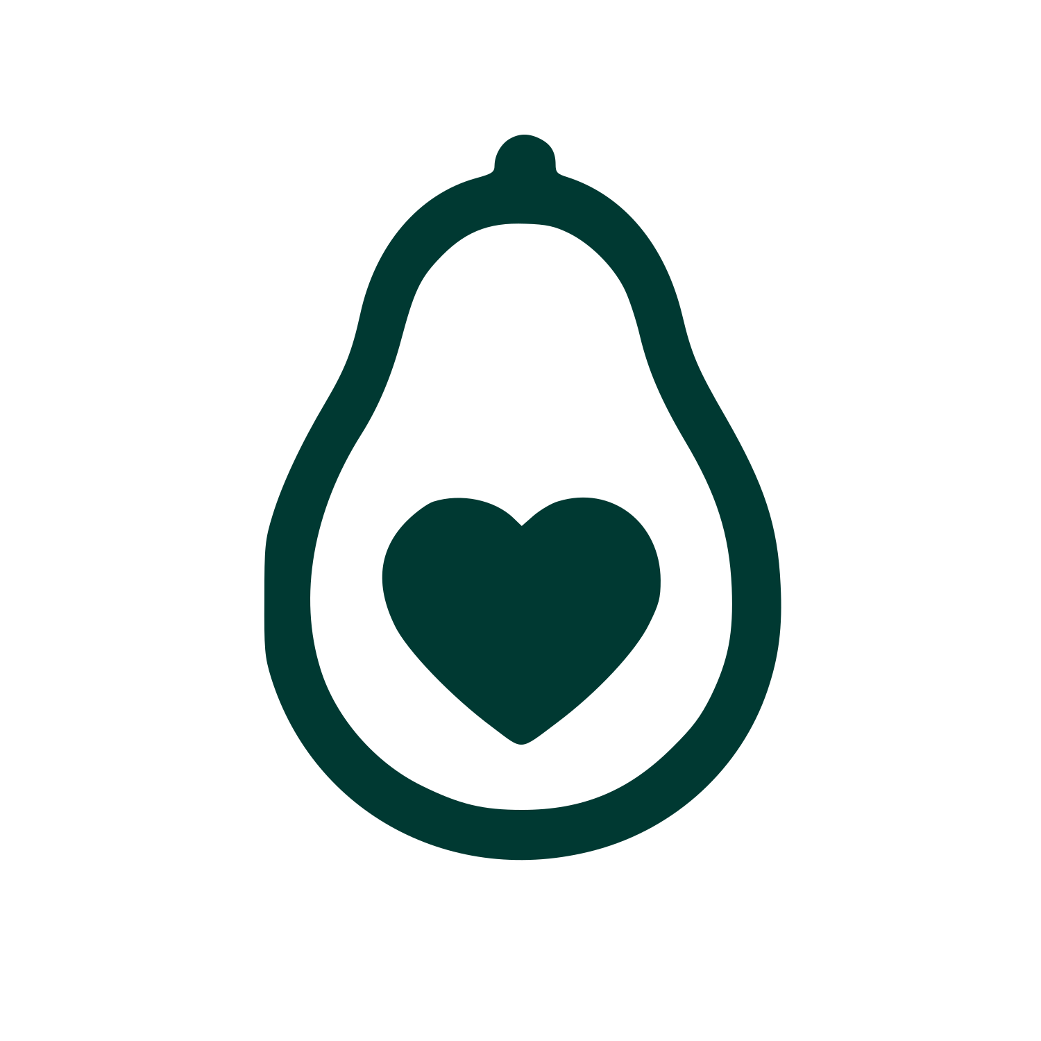 Avocado Heart Logo #003932